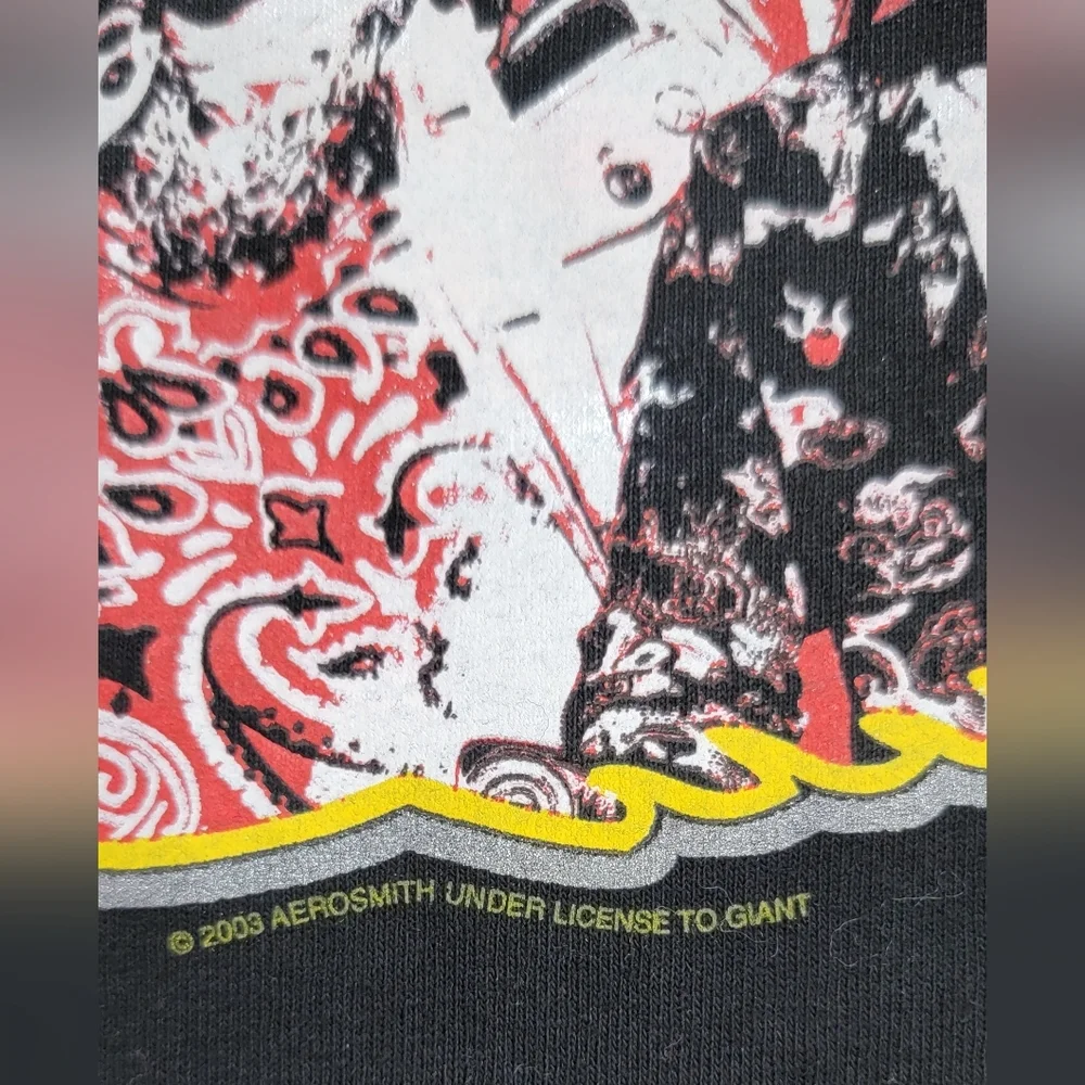 Vintage '03 Aerosmith Tour Tee Men's M Black Screen Print 100% Pre Shrunk Cotton